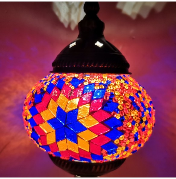 Newest E14 Hand-inlaid glass mosaic bedroom living room decorative Table Lamps of Mediterranean style Turkish Lamps