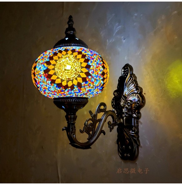 Turkish Mosaic Wall Lamps Handmade Luminaria Applique Murale Intérieur Led Lampara Bedroom Living Room Balcony Aisle Decor Light