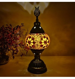 USB Rechargeable Night Lamp Mosaic Table Lamp Vintage Deco Handcrafted Lamparas De Mesa Glass Romantic Bed Light Con Mosaicos