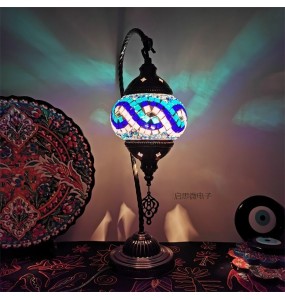 Newest Mediterranean style Art Deco Turkish Mosaic Table Lamp Handcrafted mosaic Glass romantic bed light Swan light