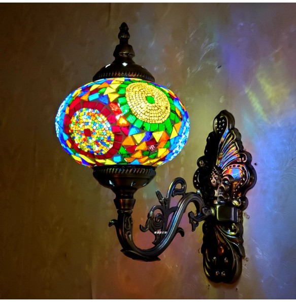 Big Size Turkish Mosaic Wall Lamps Luminaria Applique Murale Intérieur Led Lampara Bedroom Living Room Balcony Aisle Decor Light