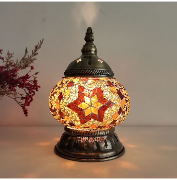 Newest Turkish Mosaic Table Lamp Vintage Art Deco Handcrafted Lamparas De Mesa Glass Romantic Bed Light Lamparas Con Mosaicos