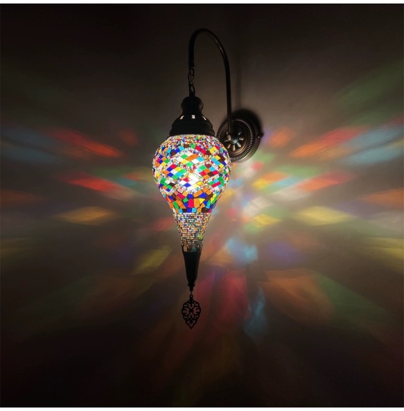 Turkish Balloon Mosaic Wall Lamp Handcrafted Glass Luminaria Led Light Corridor Sofa Background Lighting Home Room Decor Lampe