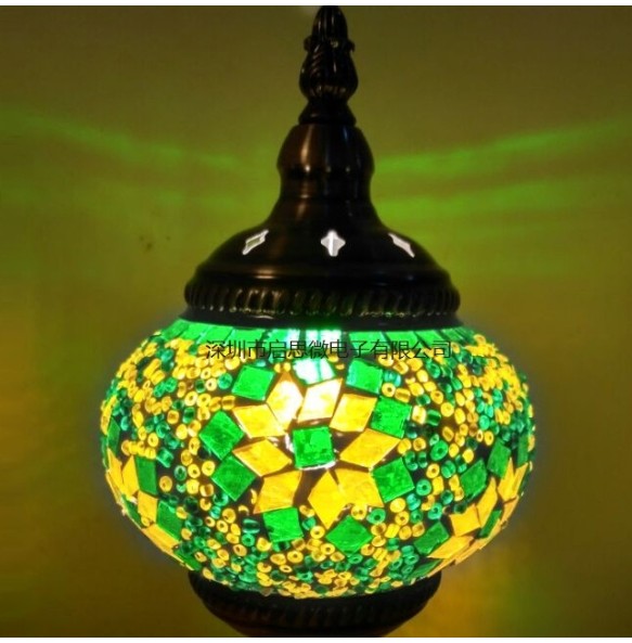 E14 Newest Mediterranean Style Art Deco Turkish Mosaic Table Lamp Handcrafted Mosaic Glass Romantic Bed Light