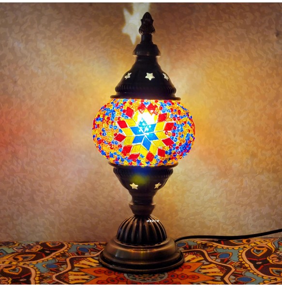 Newest Turkish Mosaic Table Lamp Vintage Art Deco Handcrafted Lamparas De Mesa Ball Glass Romantic Bed Light Led Night Lampe