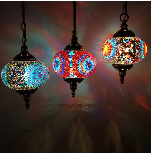 Newest style Turkish ethnic customs handmade Mosaic lamp romantic cafe restaurant bar tree Pendant light bar Pendant lamp