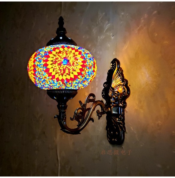 Big Size Turkish Mosaic Wall Lamps Luminaria Applique Murale Intérieur Led Lampara Bedroom Living Room Balcony Aisle Decor Light