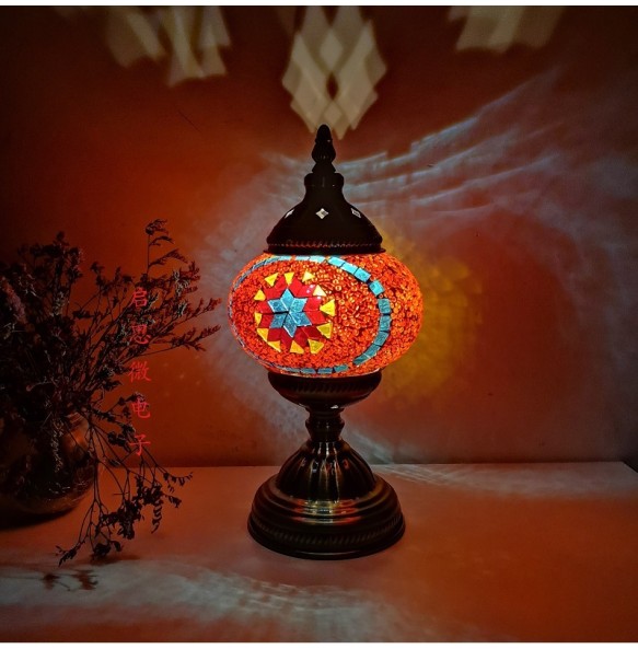 DIY Turkish Mosaic Light Material Package Handmade Table Lamp Design Lovers Parent-child Glass Night Lampara Birthday Gift