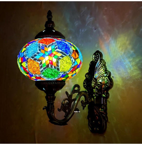 Turkish Mosaic Wall Lamps Handmade Luminaria Applique Murale Intérieur Led Lampara Bedroom Living Room Balcony Aisle Decor Light