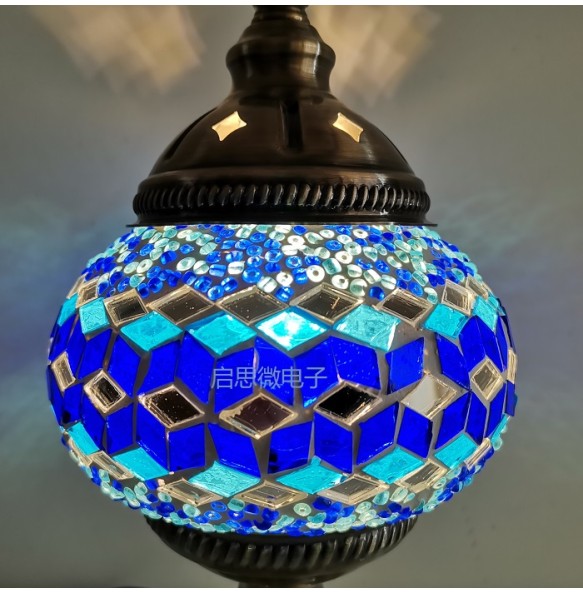 Newest Led Wall Lamp Mediterranean Style Art Deco Turkish Mosaic Wall Lampe Handcrafted Glass Romantic Light Home Decor