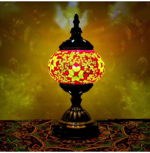 Turkish Mosaic Table Lamp Vintage Art Deco Handcrafted Lamparas De Mesa Mosaic Glass Bed Light Lamparas Con Mosaicos Night Light