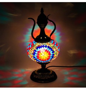 Turkish Mosaic Kettle Table Lamp Vintage Art Deco Handcrafted Lamparas De Mesa Ball Glass Romantic Bed Light Led Night Lampe