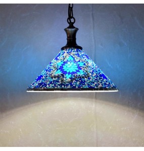 New Style Turkish Mosaic Pendant Lamp Vintage Art Deco Handcrafted Lamparas De Mesa Glass Romantic Light Lamparas Con Mosaicos