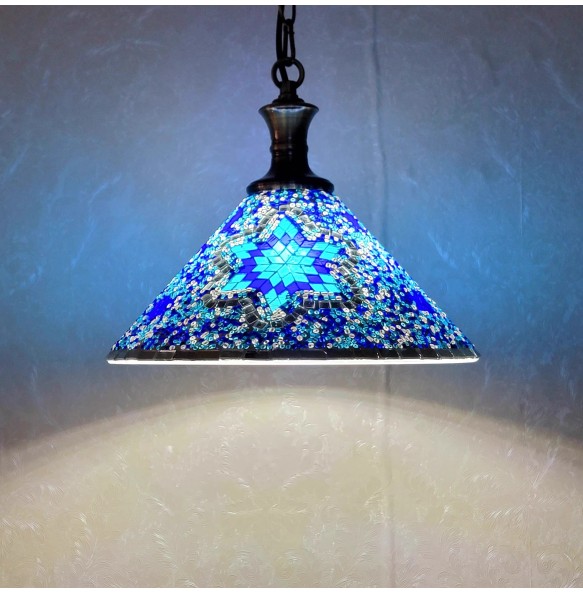 New Style Turkish Mosaic Pendant Lamp Vintage Art Deco Handcrafted Lamparas De Mesa Glass Romantic Light Lamparas Con Mosaicos