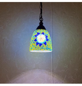 Newest Mosaic Pendant Lamp Vintage Art Deco Handcrafted Lamparas De Mesa Glass Romantic Light Lamparas Con Mosaicos Home Decor