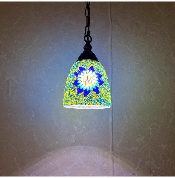 Newest Mosaic Pendant Lamp Vintage Art Deco Handcrafted Lamparas De Mesa Glass Romantic Light Lamparas Con Mosaicos Home Decor