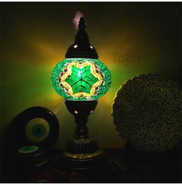 Rechargeable Turkish mosaic table Lamp vintage art deco Handcrafted lamparas de mesa Glass romantic bed light con mosaicos