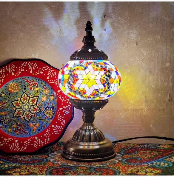 Turkish Mosaic Table Lamp Vintage Art Deco Handcrafted Lamparas De Mesa Mosaic Glass Bed Light Lamparas Con Mosaicos Night Light