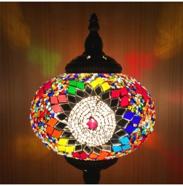 New Style E14 Hand-inlaid Glass Mosaic Bedroom Living Room Decorative Table Lamps of Mediterranean Style Turkish Lamps