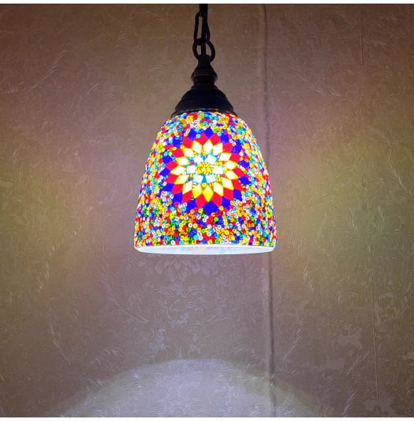 Newest Mosaic Pendant Lamp Vintage Art Deco Handcrafted Lamparas De Mesa Glass Romantic Light Lamparas Con Mosaicos Home Decor