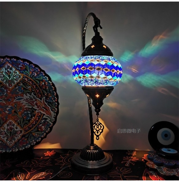 Newest Mediterranean style Art Deco Turkish Mosaic Table Lamp Handcrafted mosaic Glass romantic bed light Swan light