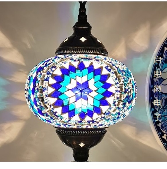 New Style E14 Hand-inlaid Glass Mosaic Bedroom Living Room Decorative Table Lamps of Mediterranean Style Turkish Lamps