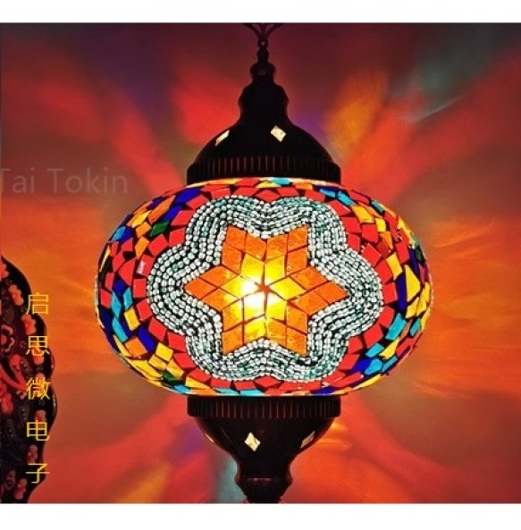 New Style E14 Hand-inlaid Glass Mosaic Bedroom Living Room Decorative Table Lamps of Mediterranean Style Turkish Lamps