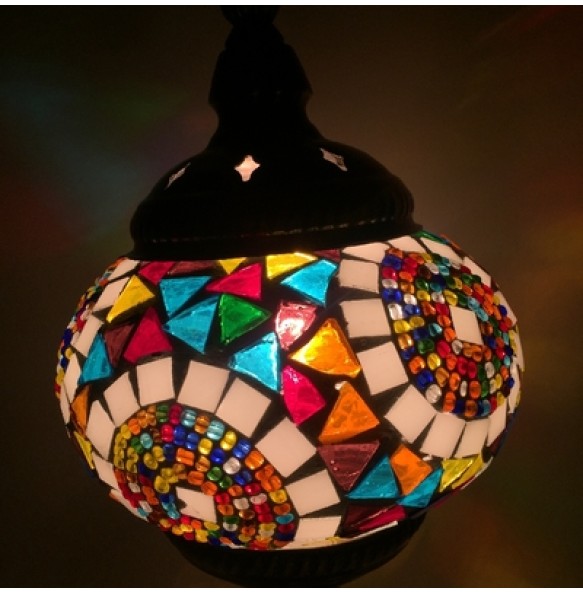 E14 Hand-inlaid Glass Mosaic Bedroom Living Room Decorative Table Lamps of Mediterranean Style Turkish Lamps