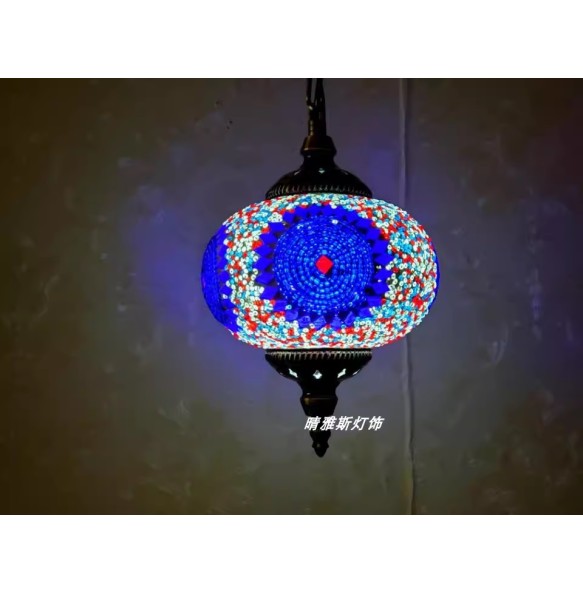 Turkish Mosaic Pendant Lamp Vintage Art Deco Handcrafted Lamparas De Mesa Glass Romantic Light Lamparas Con Mosaicos Home Decor