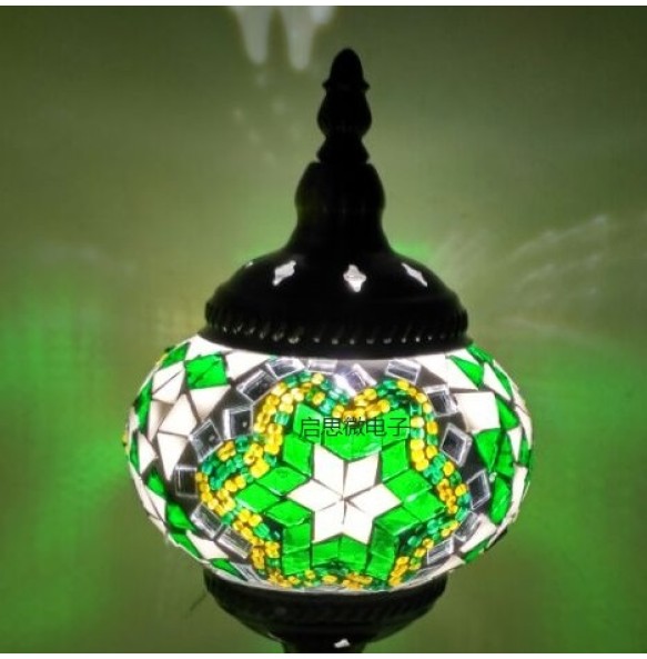 E14 Hand-inlaid Glass Mosaic Bedroom Living Room Decorative Table Lamps of Mediterranean Style Turkish Lamps