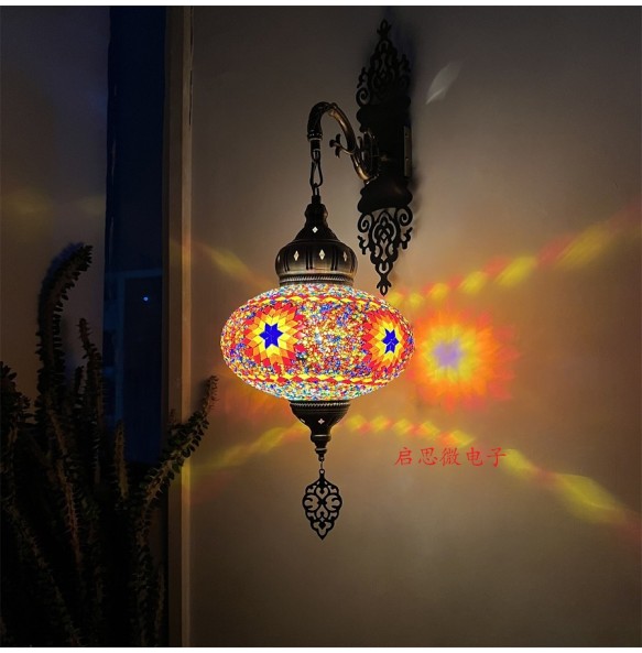 25cm Turkish Mosaic Wall Lamps Luminaria Applique Murale Intérieur Led Lampara Bedroom Living Room Balcony Aisle Decor Light