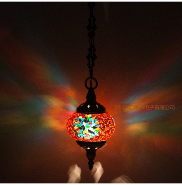 New style Turkey Ethnic Customs Handmade Lamp Romantic Cafe Restaurant Bar Tree Pendant Light Bar Mosaic Pendant Lamp