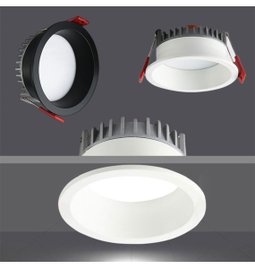 Dimmable anti-glare tri-color light LED spotlight 5W7W10W12W15W 24W Round ceiling background light LED down light