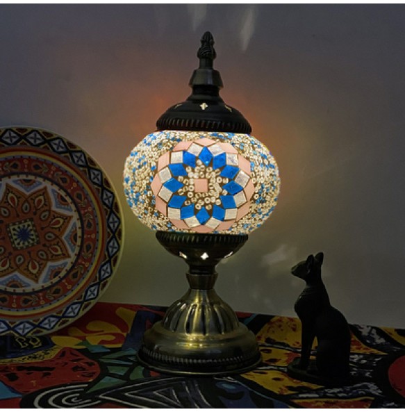 DIY Turkish Mosaic Light Material Package Handmade Table Lamp Design Lovers Parent-child Glass Night Lampara Birthday Gift