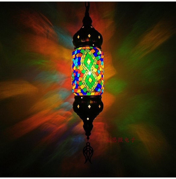 New Mosaic pendant Lamp vintage art deco Handcrafted lamparas de mesa mosaic Glass romantic  light lamparas con mosaicos