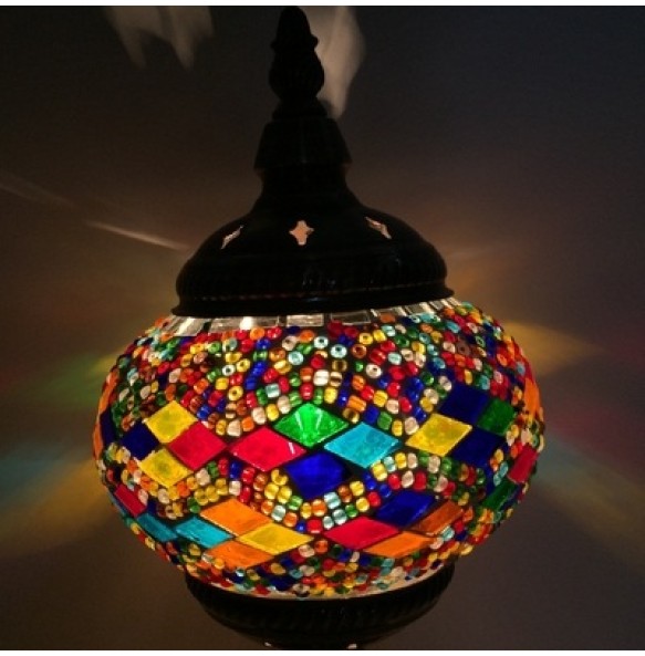 Newest E14 Hand-inlaid glass mosaic bedroom living room decorative Table Lamps of Mediterranean style Turkish Lamps