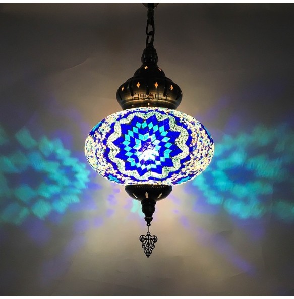 Dia 25cm New Style Turkey Ethnic Customs Handmade Lamp Romantic Cafe Restaurant Bar Tree Pendant Light Bar Mosaic Pendant Lamp