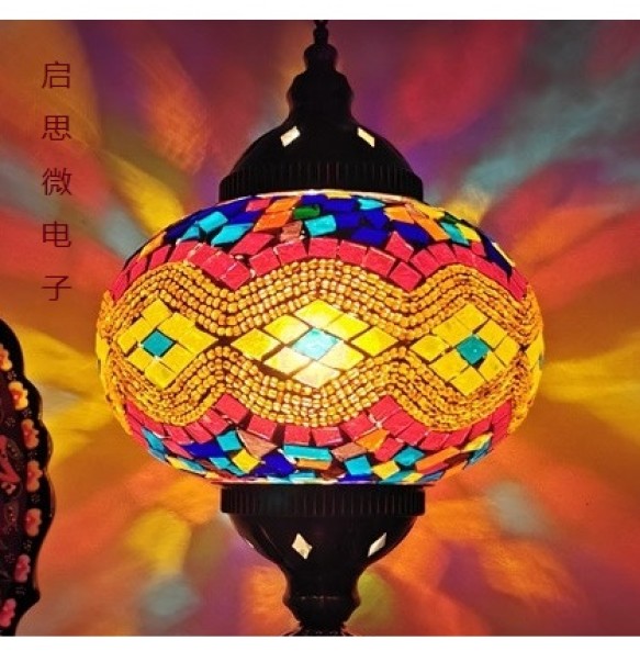 New Style E14 Hand-inlaid Glass Mosaic Bedroom Living Room Decorative Table Lamps of Mediterranean Style Turkish Lamps