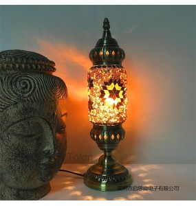 2020 New Turkish mosaic table Lamp vintage art deco Handcrafted lamparas de mesa Glass romantic bed light lamparas con mosaicos