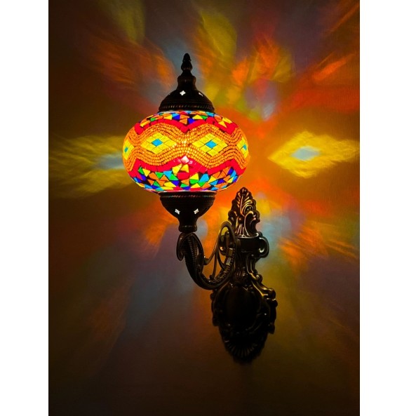 New Turkish Mosaic Wall Lamp Handcrafted Glass Luminaria Led Wall Light Corridor Sofa Background Lighting Home Room Decor Lampe