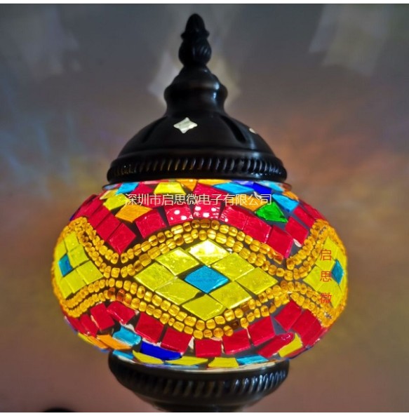 Newest E14 Hand-inlaid Glass Mosaic Bedroom Living Room Decorative Table Lamps of Mediterranean Style Turkish Lamps