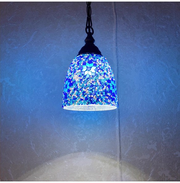 Newest Mosaic Pendant Lamp Vintage Art Deco Handcrafted Lamparas De Mesa Glass Romantic Light Lamparas Con Mosaicos Home Decor