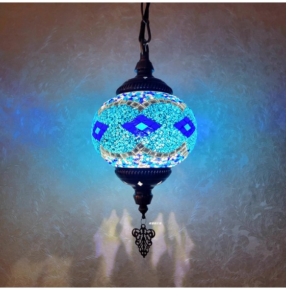 Turkish Mosaic Pendant Lamp Vintage Art Deco Handcrafted Lamparas De Mesa Glass Romantic Light Lamparas Con Mosaicos Home Decor