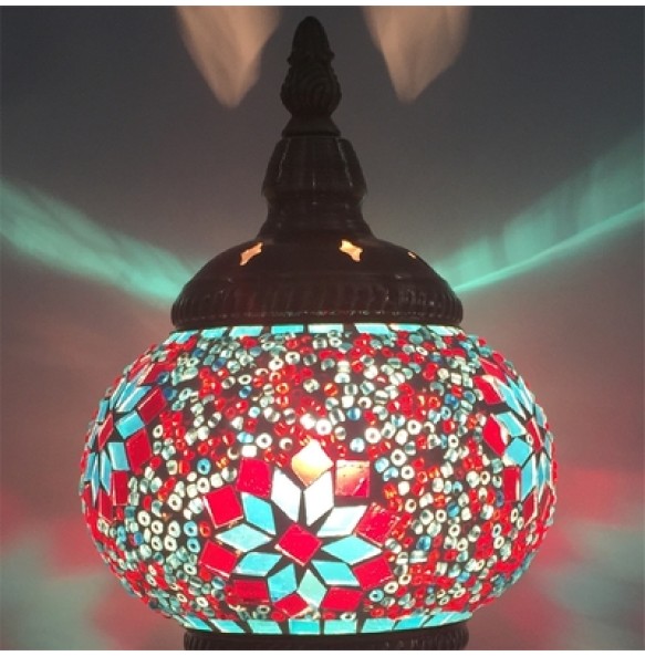 E14 Hand-inlaid Glass Mosaic Bedroom Living Room Decorative Table Lamps of Mediterranean Style Turkish Lamps