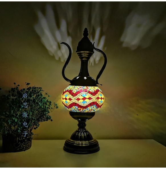 Newest Mediterranean style Art Deco Turkish Mosaic Table Lamp Handcrafted mosaic Glass romantic bed light