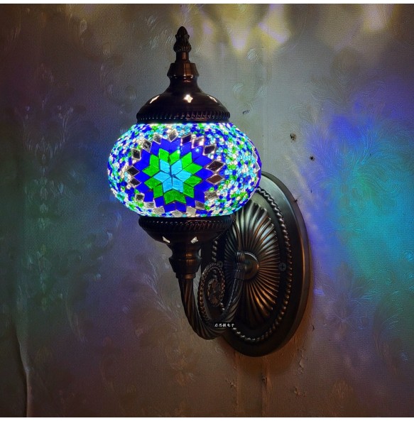 Turkish Mosaic Wall Lamp Handcrafted Glass Luminaria Led Wall Light Corridor Sofa Background Lighting Home Room Decor Lampe