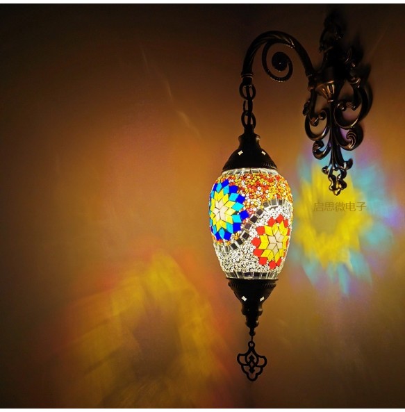 Newest E14 Mediterranean style Art Deco Turkish Mosaic Wall Lamp Handcrafted mosaic Glass romantic wall light