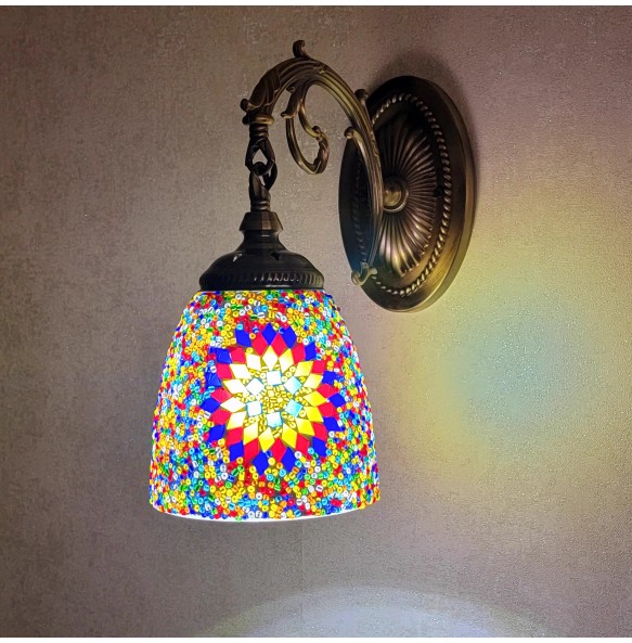 Turkish Mosaic Wall Lamp Handcrafted Glass Luminaria Led Wall Light Corridor Sofa Background Lighting Home Room Decor Lampe