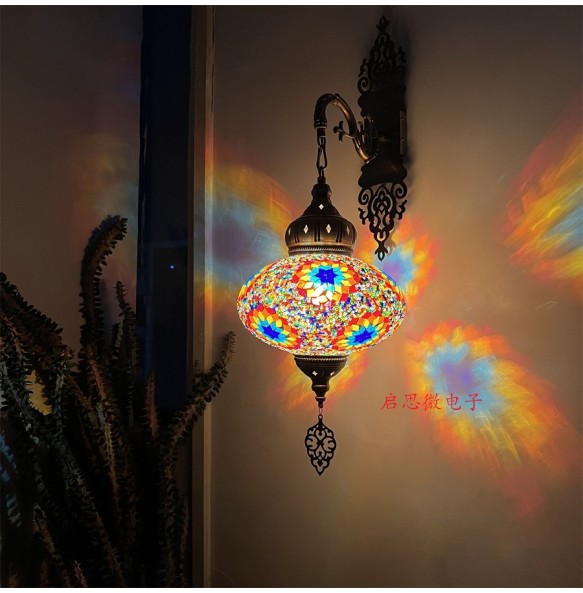 25cm Turkish Mosaic Wall Lamps Luminaria Applique Murale Intérieur Led Lampara Bedroom Living Room Balcony Aisle Decor Light