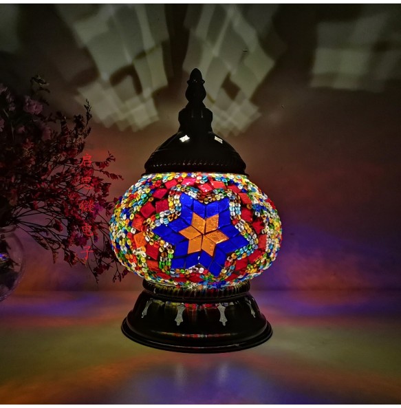 New Style E14 Hand-inlaid glass mosaic bedroom living room decorative Night Lamps of Mediterranean style Turkish Lamps